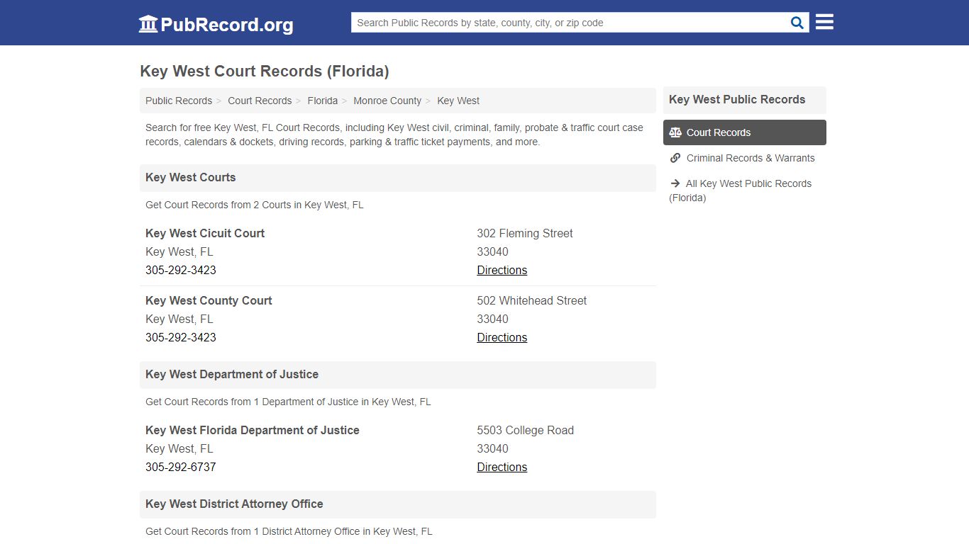 Free Key West Court Records (Florida Court Records)